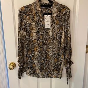 Zara snakeskin blouse